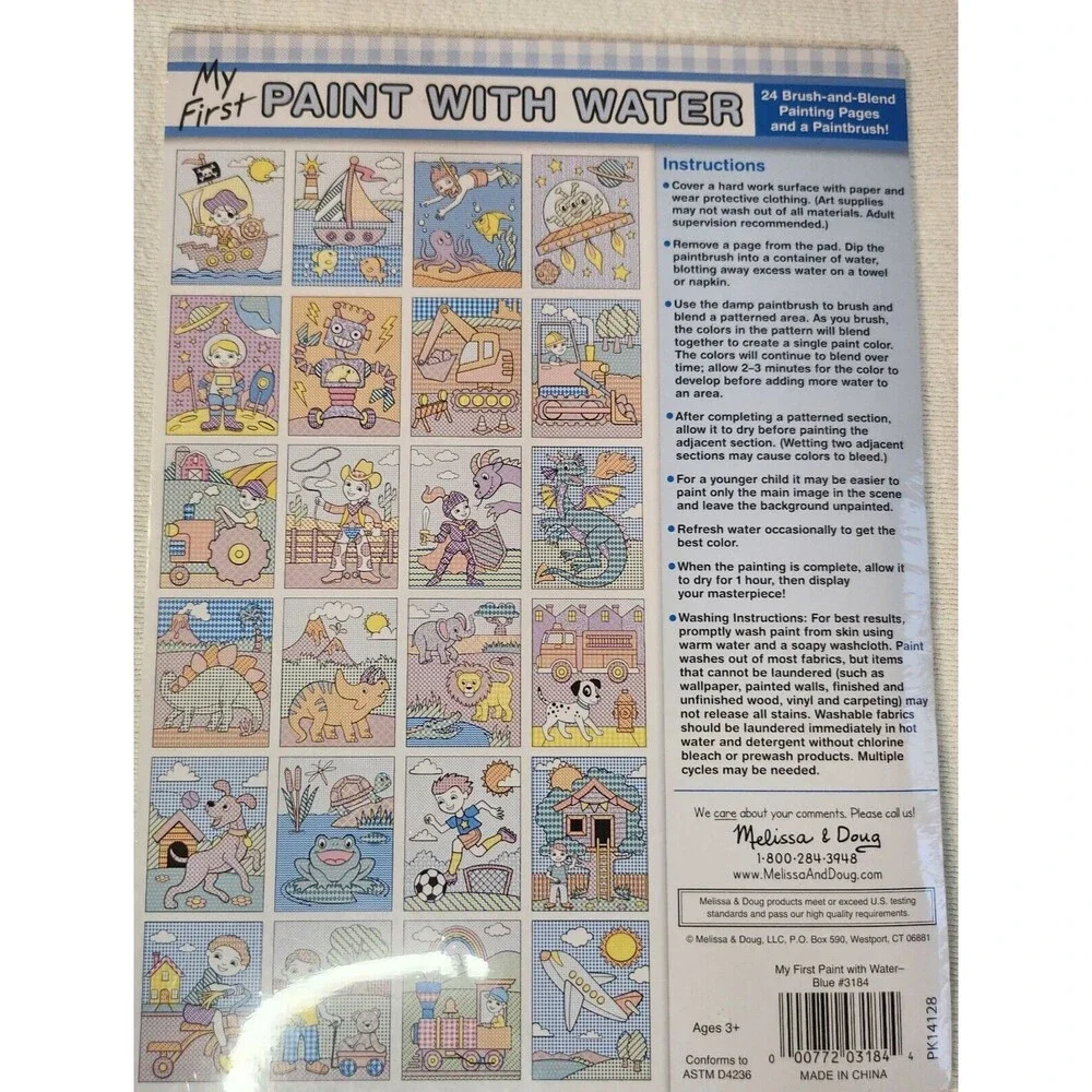 Melissa & Doug My First Paint with Water Brush and Blend Pages Book Child Art